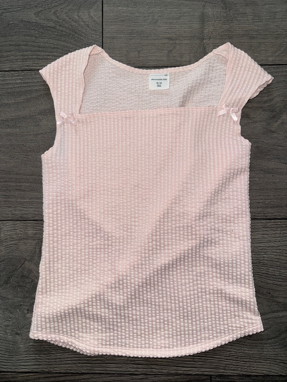 Abercrombie & Fitch Light Pink Textured Cap Sleeve Tank
